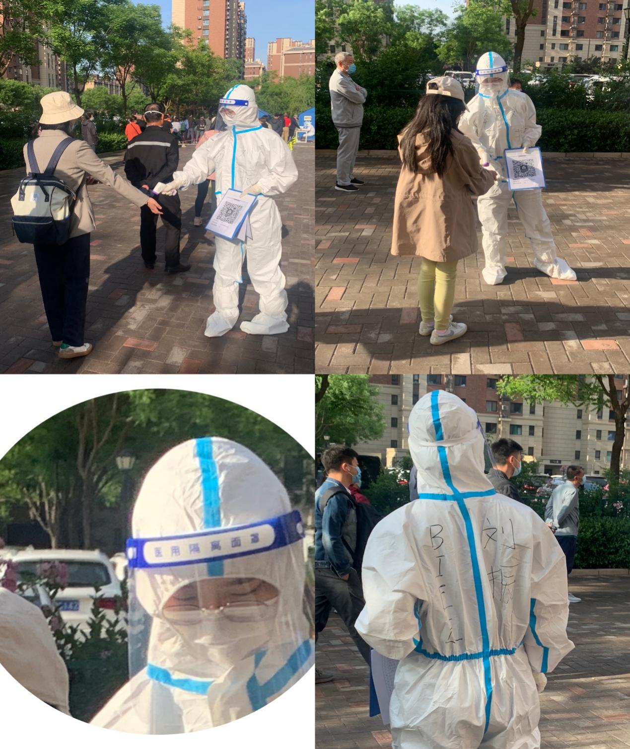 中心党员干部刘振下沉支援社区防疫工作